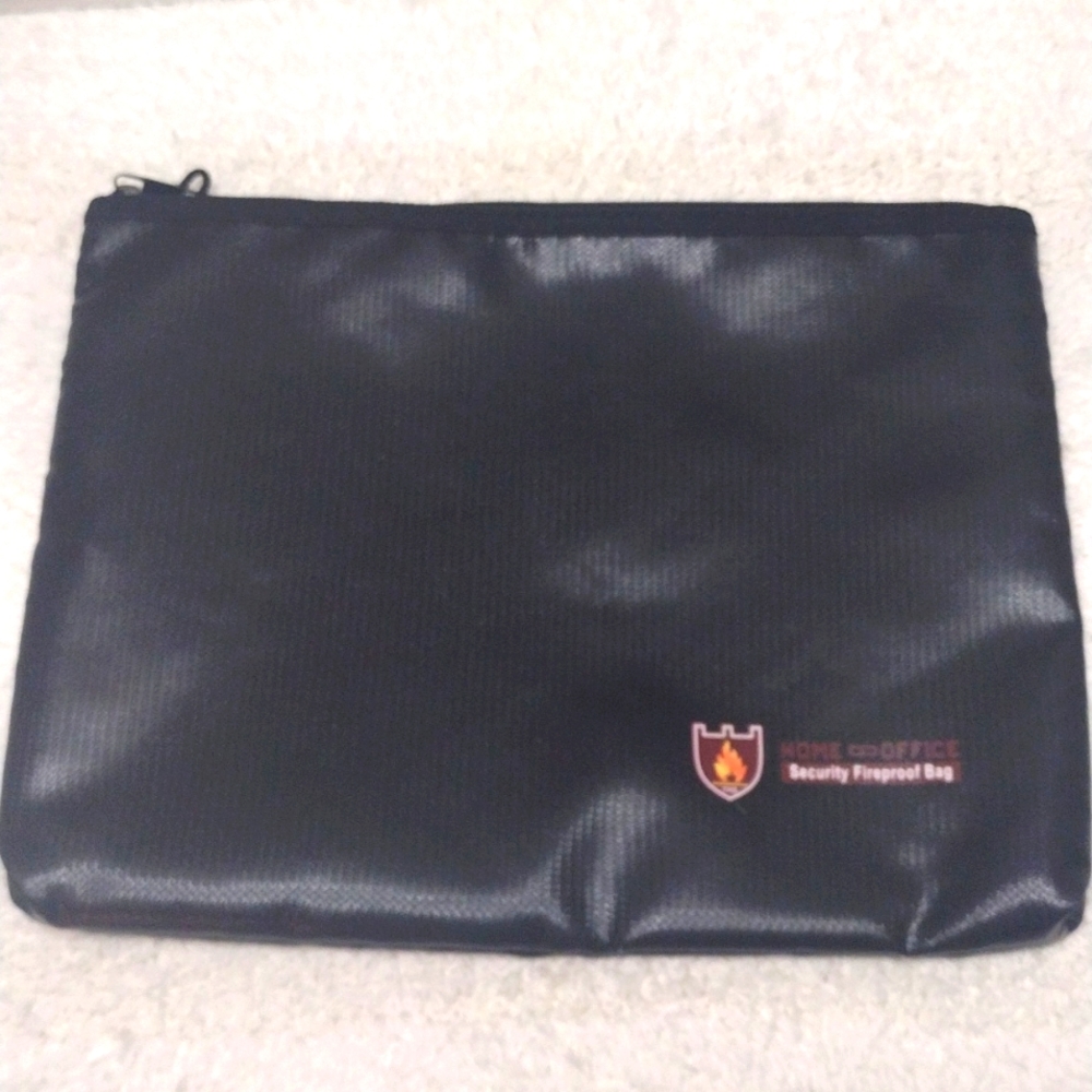 Home Office Zipper Security Fireproof Black Bag